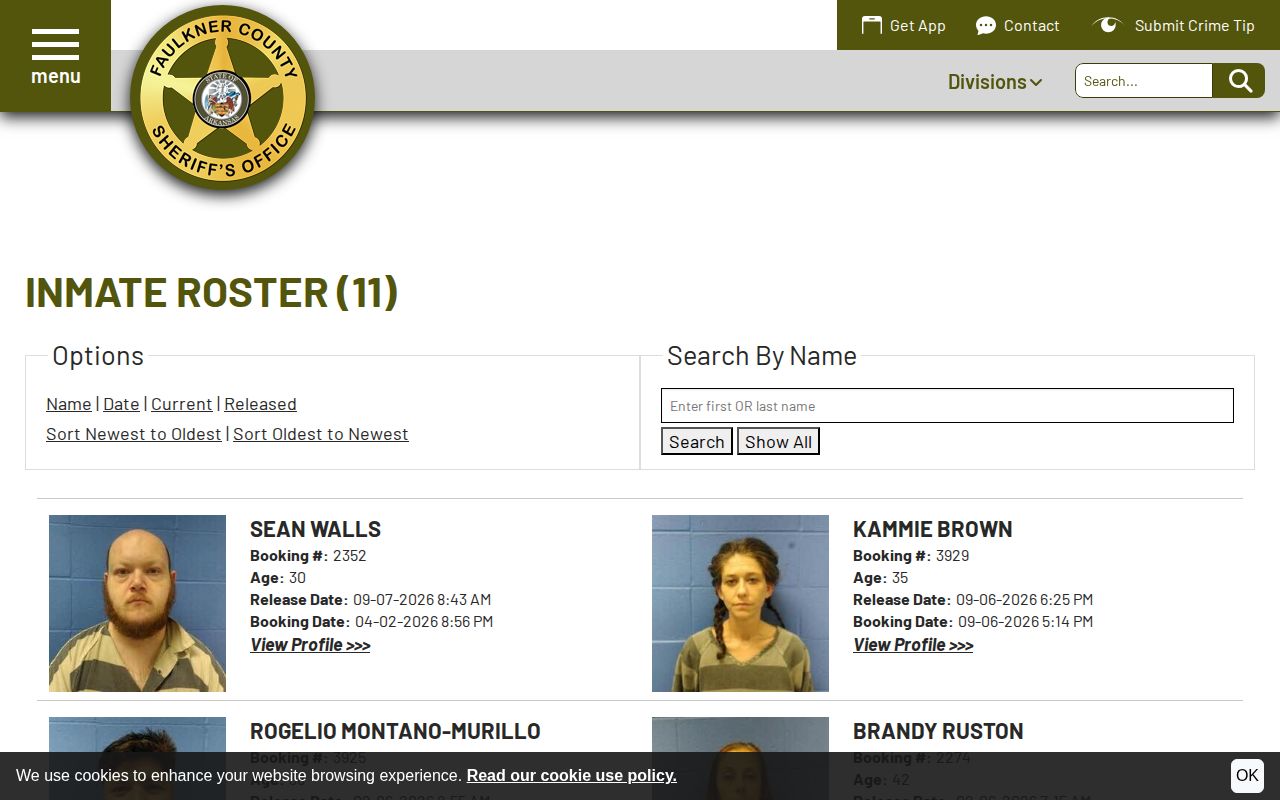 Faulkner County arrest log 48 Hour Release view