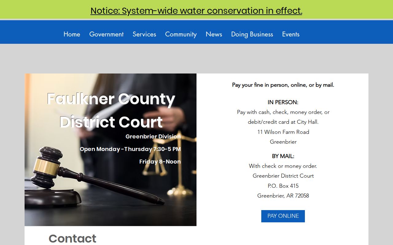 Greenbrier District Court source for arrest case dispositions